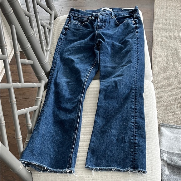 LOFT Denim - Loft high waist deconstructed hem kick crop 28/6 jeans